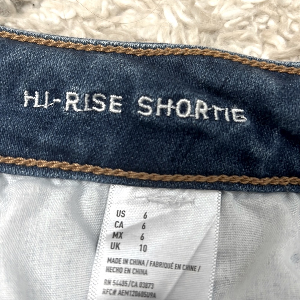 🍦American Eagle Distress Hi- Rise Shortie Shorts Sz 6 - Picture 4 of 8